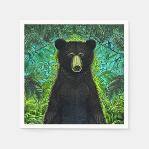 Fun Storybook Little Black Bear Napkin