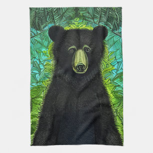 Fun Storybook Little Black Bear Tea Towel