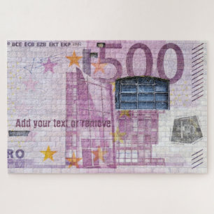 Fun street art graffiti of a 500 euro bank note, jigsaw puzzle