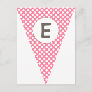Fun Stripe and Polka Dot Customisable Flag Bunting Postcard
