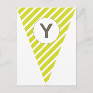 Fun Stripe Lime Green Customisable Flag Bunting Postcard