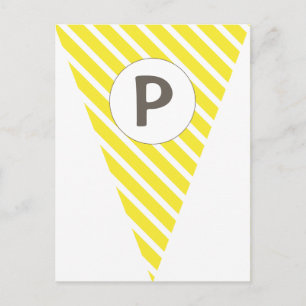 Fun Stripe Yellow Customisable Flag Bunting Postcard