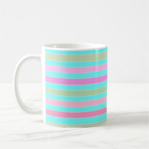 Fun striped lined lines pastel summer colours coffee mug