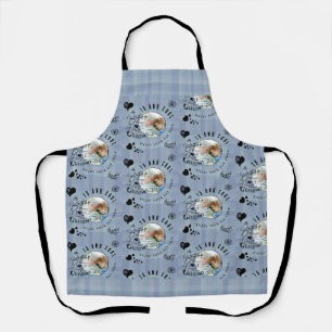 Fun Stylish Grandson Birthday Photo Lettering Apron