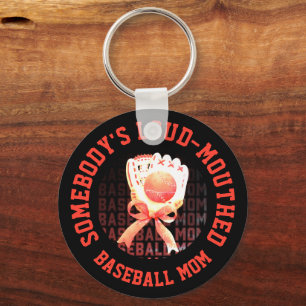 Fun Stylish LOUD-MOUTHED BASEBALL MOM Key Ring