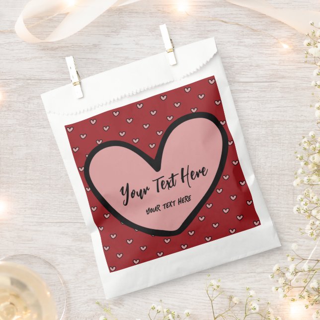 Fun Stylist Sweet Heart Party Supplies Template Favour Bags (Clipped)