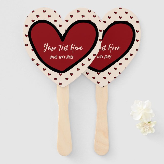 Fun Stylist Sweet Heart Party Supplies Template  Hand Fan (Front and Back)