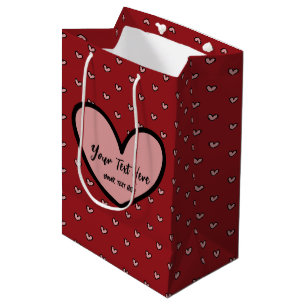 Fun Stylist Sweet Heart Party Supplies Template Medium Gift Bag