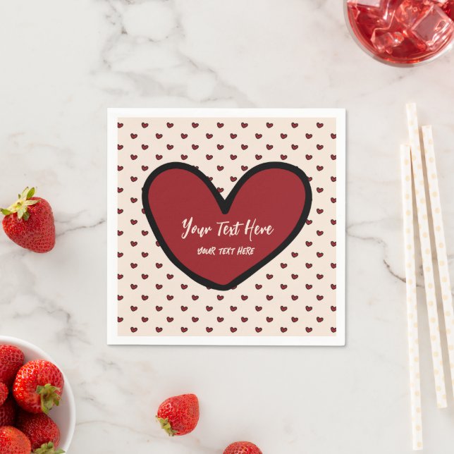 Fun Stylist Sweet Heart Party Supplies Template Napkin (Insitu)