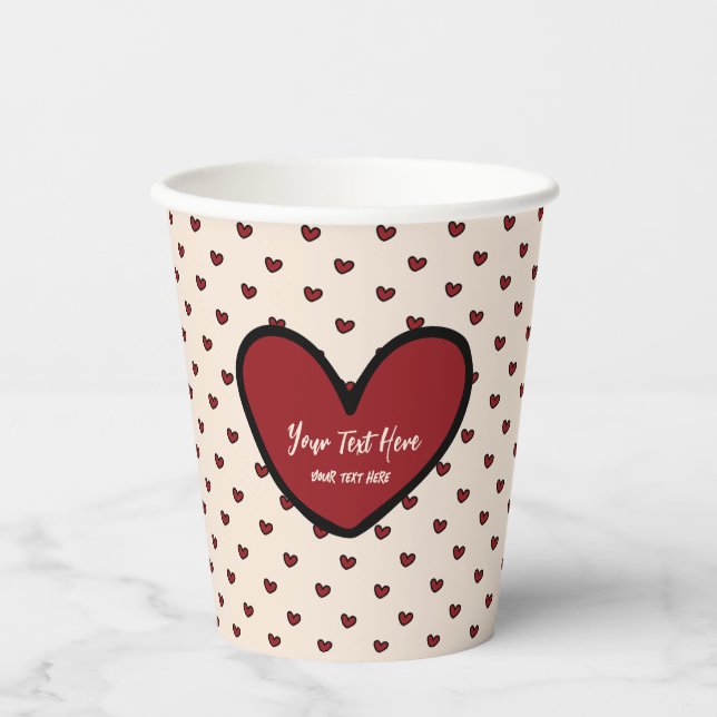 Fun Stylist Sweet Heart Party Supplies Template  Paper Cups (Front)