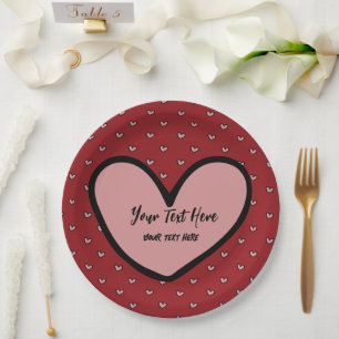 Fun Stylist Sweet Heart Party Supplies Template  Paper Plate