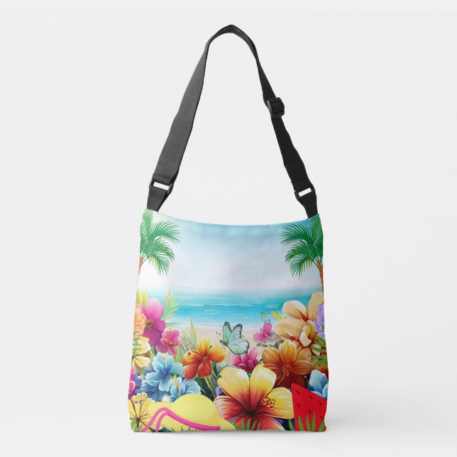 Fun Summer Beach Scene 2 Crossbody Bag (Front)