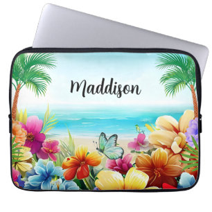 Fun Summer Beach Scene Laptop Sleeve