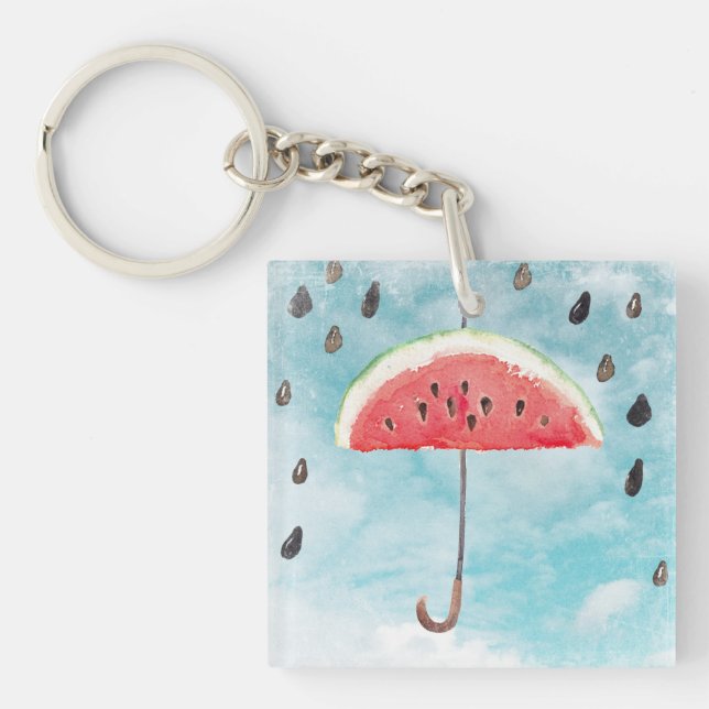 Fun Summer Fresh Melon Fruit Rain Key Ring (Front)