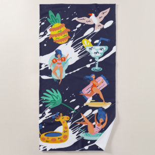 Fun Summer Girly Beach Towel