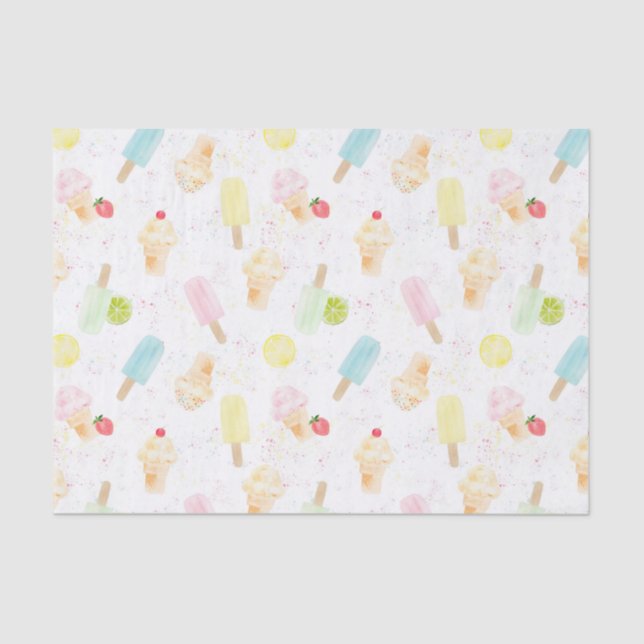 Fun Summer Ice Cream Birthday Party Tissue Paper (Front)