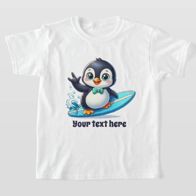 Fun Summer penguin add text unisex  T-Shirt (Laydown)