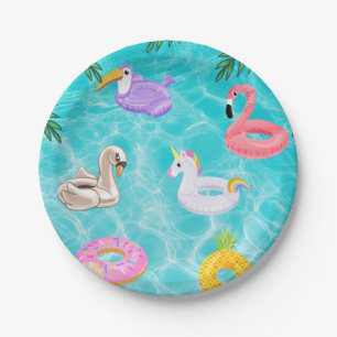 Fun Summer Pool Party Paper Plate
