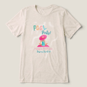 Fun Summer Pool Party Watercolor Sweet 16 Tri-Blend Shirt