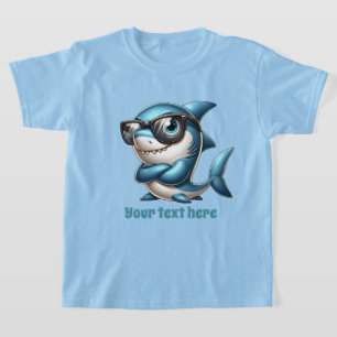 Fun Summer shark add text boys  T-Shirt