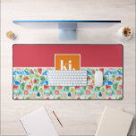 Fun Summer Stylish Monogram Desk Mat<br><div class="desc">Colourful summer watercolors mixed with bold colour blocking and your monogram. Popping colours to add some cheer. Celebrate the vibrancy of summer with a captivating colour palette. These lively and enchanting hues blend harmoniously, evoking the joyous spirit of the season and creating a visually stunning ambiance. This monogram collection radiates...</div>