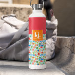 Fun Summer Stylish Monogram Water Bottle<br><div class="desc">Colourful summer watercolors mixed with bold colour blocking and your monogram. Popping colours to add some cheer. Celebrate the vibrancy of summer with a captivating colour palette. These lively and enchanting hues blend harmoniously, evoking the joyous spirit of the season and creating a visually stunning ambiance. This monogram collection radiates...</div>