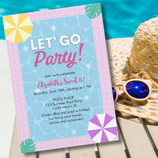 Fun Summer Sweet 16 Party! Invitation