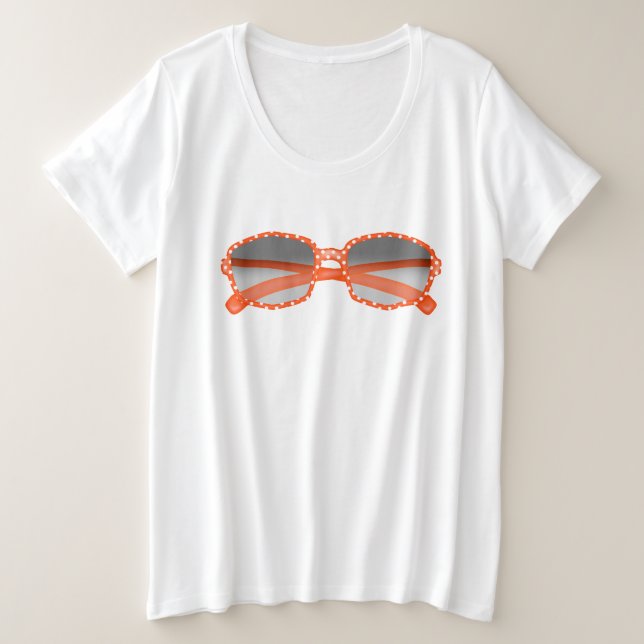 Fun Summer t-Shirt with Orange Sunglasses Plus Size T-Shirt (Design Front)
