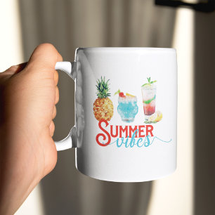 Fun Summer Vibes Colourful Watercolor Cocktails Coffee Mug