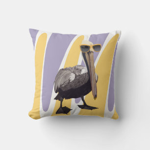 Fun Summer Vibes Pelican Bird Cushion