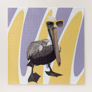 Fun Summer Vibes Pelican Bird Jigsaw Puzzle