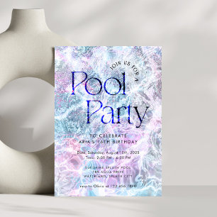 Fun Summer Water Pool Party Birthday Invitation
