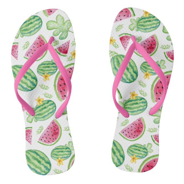 fun summer watermelon pattern flip flops (Footbed)