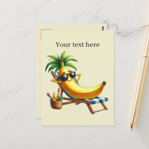 Fun Summertime customisable beach banana  Postcard