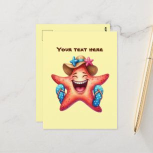 Fun Summertime customisable beach starfish Postcard