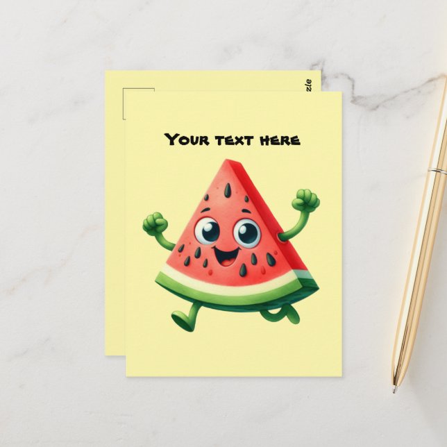 Fun Summertime customisable watermelon Postcard (Front/Back In Situ)