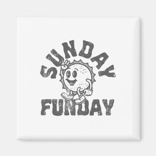 Fun Sunday Footll Funday Cute Vintage Sun Magnet