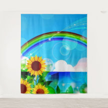 Fun Sunflower Photo Backdrop Tapestry