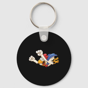 Fun Super Flying Chicken Funny Farm Gift Poultry K Key Ring