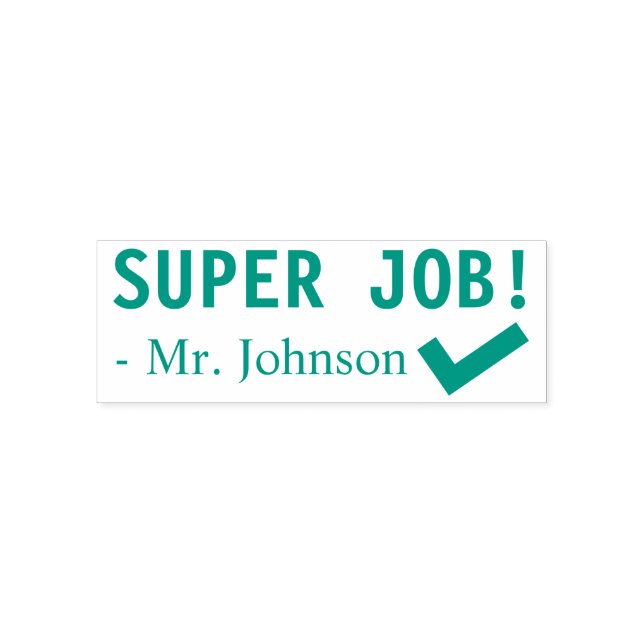 Fun "SUPER JOB!" Grading Rubber Stamp (Design)