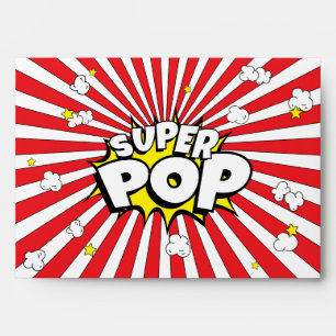 Fun SUPER POP! Comic Book Pop Art Popcorn Pun Envelope
