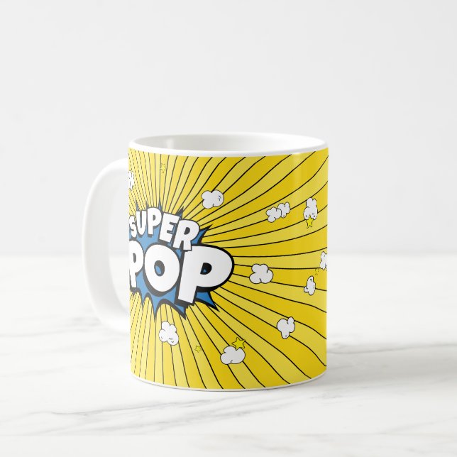 Fun SUPER POP! Popcorn Pun | Comic Book Pop Art Coffee Mug (Front Left)