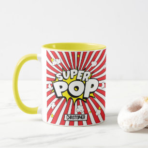 Fun SUPER POP! Pun Popcorn & Stars Personalised Mug