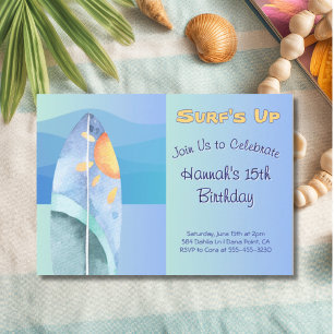 Fun Surf's Up Birthday Invitation