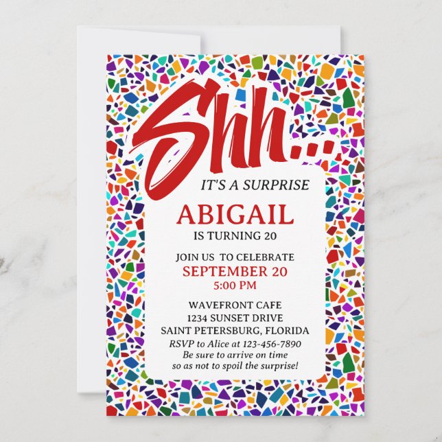 Fun Surprise Colourful Birthday Invitation (Front)