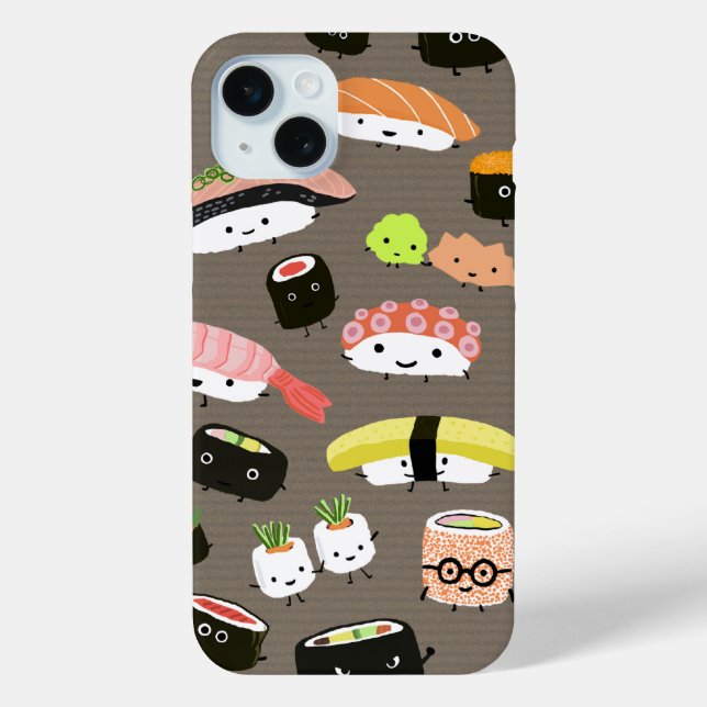 Fun Sushi Characters Kawaii Assortment Funny Case-Mate iPhone Case (Back)