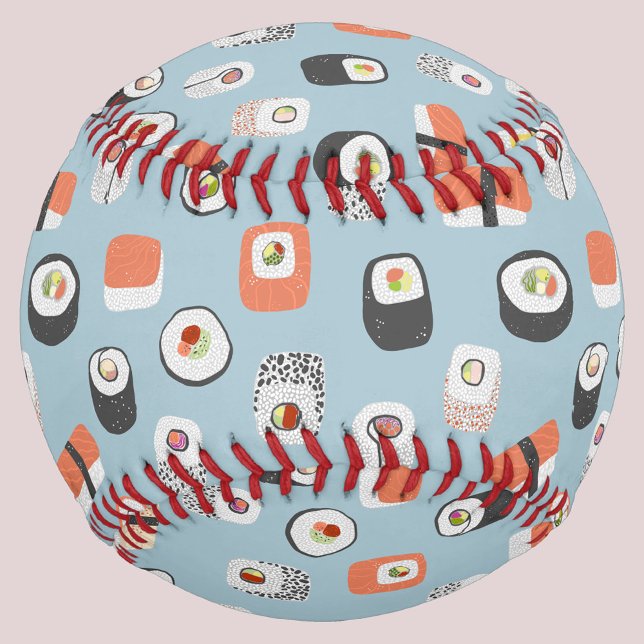 Fun Sushi Pattern Baseball (Fun Japanese Sushi food pattern baseball)