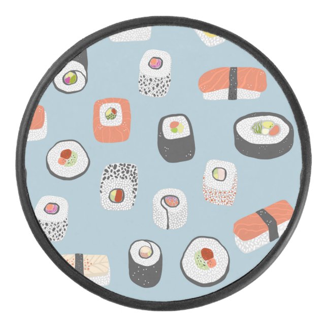 Fun Sushi Pattern Hockey Puck (Front)
