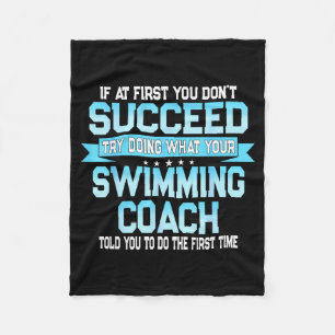 Fun Swimming Coach Meme - Funny Swimmer Saying  Fleece Blanket