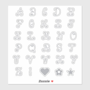 Fun Swirly Silver Alphabet Initial Monogram Letter